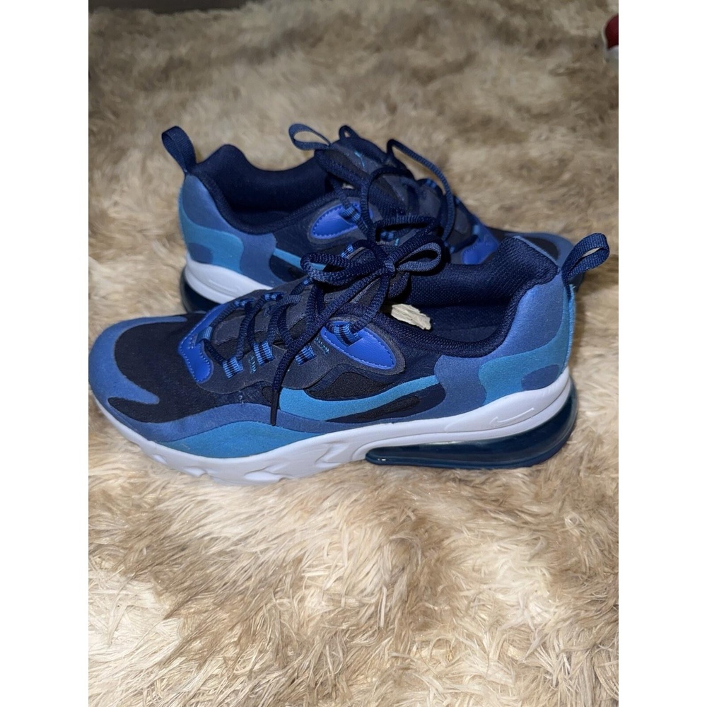 Nike Air Max 270 React GS Size 6Y Blue Impressionism Art Youth Sneakers
